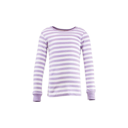 Ensemble de pyjama en coton pour bébés filles Hudson Baby, rayures lilas, 7 ans