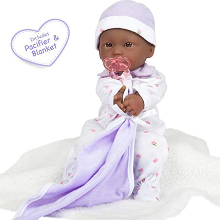 JC Toys, La Baby 11-inch African American Washable Soft Body Play Doll For Children 18 months or Older, Designed by Berenguer