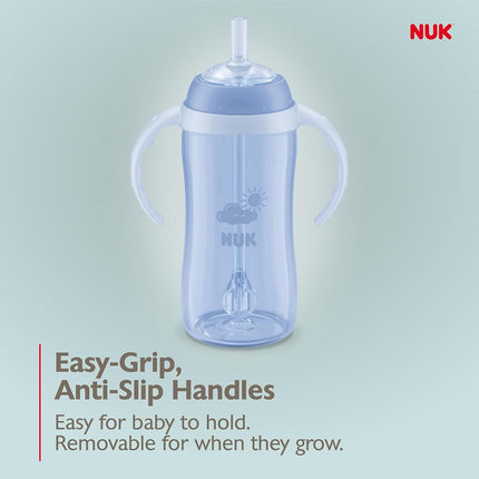 NUK Learner Straw Cup, 10 oz, 2-Pack - Toddler Cup with Soft Straw for Easy Drinking, 6 Months and Up