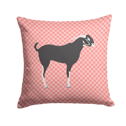 Caroline's Treasures BB7884PW1414 Black Bengal Goat Pink Check Fabric Decorative Pillow, 14Hx14W, Multicolor