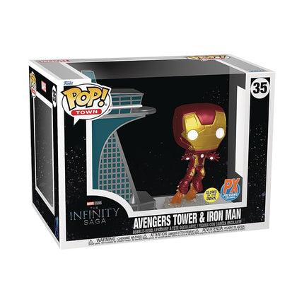 Funko Pop! Town: Avengers: Age of Ultron - Avengers Tower with Iron Man (Glow-in-The-Dark) PX Vinyl Figure