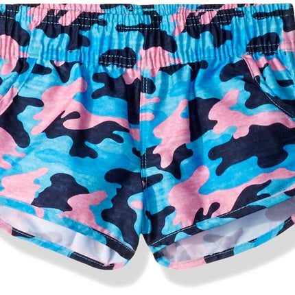 Kanu Surf Short de bain Sandy UPF 50+ à séchage rapide pour fille, taille élastique, motif camouflage marine Erin, 12-14