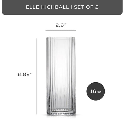 JoyJolt Fluted Highball Glasses – ELLE 16oz Tall Drinking Glasses. 2 Ribbed Highball Glasses. Gin and Tonic Glasses, Cocktail Glasses, Juice Tumblers & Water Glasses. Vintage Style Drinking Glasses