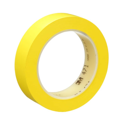 3M 471 Vinyl Tape, 25 mm x 33 m, Yellow, Pack of 3