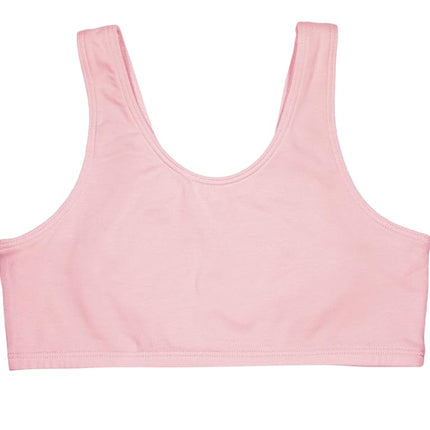 Fruit of the Loom Girls' Big Cotton Built-up Sport Bra, Grey Heather/Bittersweet Pink/White-3 Pack, 32