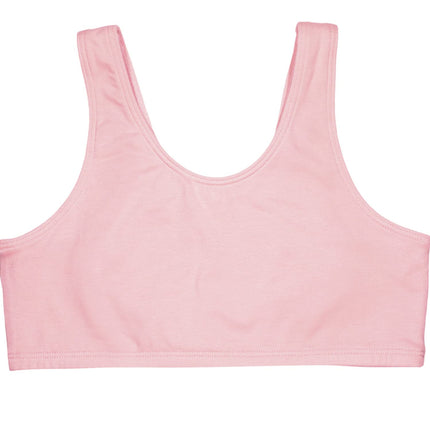 Fruit of the Loom Girls' Big Cotton Built-up Sport Bra, Grey Heather/Bittersweet Pink/White-3 Pack, 32
