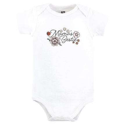 Hudson Baby Lot de bodies en coton unisexe pour bébé Motif « Mamas Bestie Flower » 0-3 mois