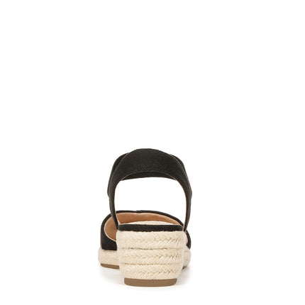 LifeStride Womens Kimmie Wedge Espadrilles Black 7.5 W