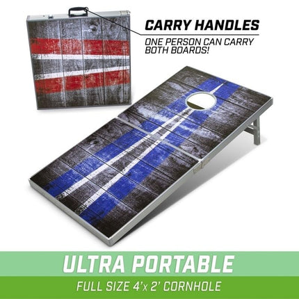 GoSports LED Rustic Design Cornhole Set, Regulation Size