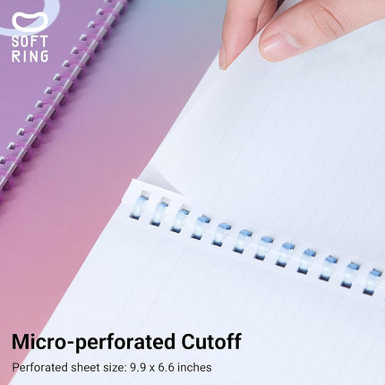 KOKUYO Spiral Lined Notebook, 5 Pack 10'' x 7'' Pastel Journal B5 Campus Soft Ring Notebooks with Dot 7 mm Ruled, 40 Sheets, 1 Subject Notebook, Note Taking for School. Japan Import (SU-S111AT)