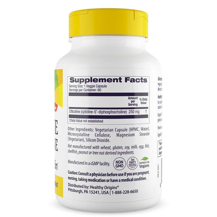 Healthy Origins Cognizin Citicoline 250 mg, 60 Veggie Caps