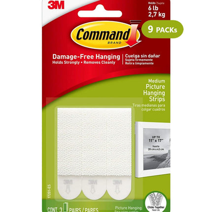 Command Picture Hanging Strips - 9 Packs of 3 Pair