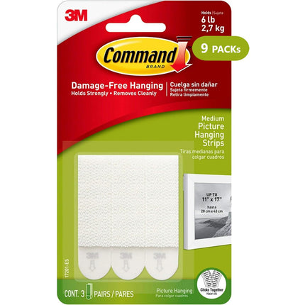 Command Picture Hanging Strips - 9 Packs of 3 Pair