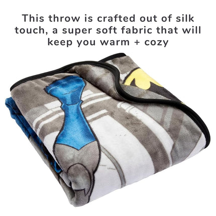Franco Batman DC Comics Kids Bedding Super Soft Silk Touch Throw, 40 in x 50 in, (Official Licensed Product)
