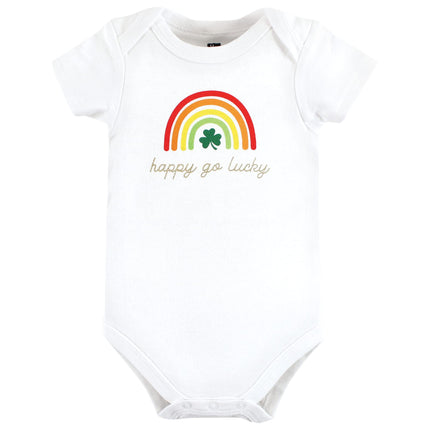 Hudson Baby Baby Cotton Bodysuits, St Patricks Rainbow, 6-9 Months