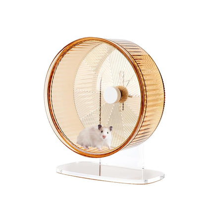 Super-Silent Hamster Exercise Wheel: Silent Spin Toys Hamster Running Wheels with Height Adjustable Stand for Hamsters Gerbils Mice Or Other Small Animals -6.5inch Yellow