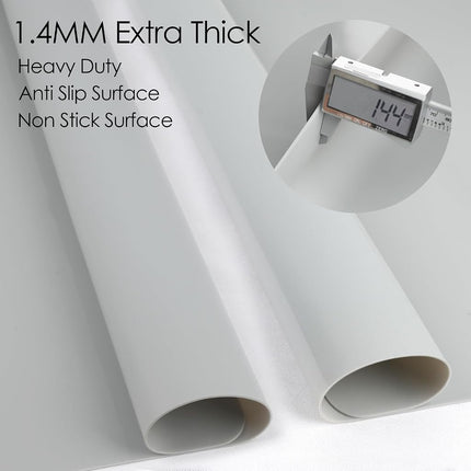 Extra Large Silicone Mat, 31.5x16.9 Inch Heat Resistant Mat for Kitchen Counter, Non-Stick Silicone Baking Mat for Dough and Pastry, Thick Silicone Pad Countertop Protector, Gray