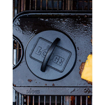 Lodge L6BP Flat Iron Grill Press, Cast, Black