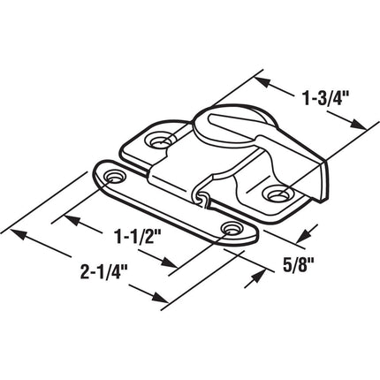 Prime-Line Products U 9925 Window Sash Cam Lock, White Finished Steel