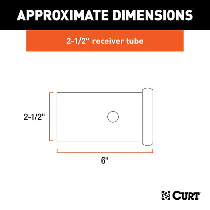 CURT 49516 2-1/2-Inch x 6-Inch Weld-On Raw Steel Trailer Hitch Receiver Tube