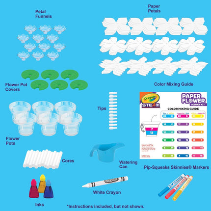 Crayola Kit de ciencia de flores de papel, flores que cambian de color, regalo para niños de 7, 8, 9, 10 años
