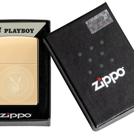Zippo Playboy Rabbit Head Design High Polish Brass Pocket Lighter
