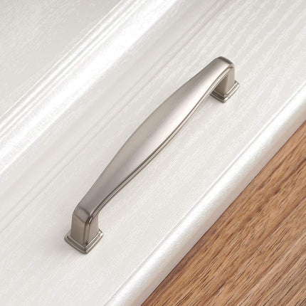 KOOFIZO 10 Pack 3-3/4 Inch Brushed Nickel Kitchen Cabinet Pulls Satin Silver Cabinet Handles Nickel Cabinet Hardware for Kitchen Cabinets 1817 Drawer Dresser Cupboard Bedroom