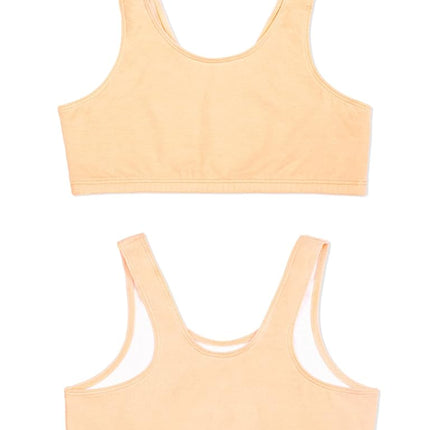 Fruit of the Loom Girls' Cotton Built-up Stretch Sports Bra, Lentil/Mango/Pink Camo/Grey Heather/White/Black, 38
