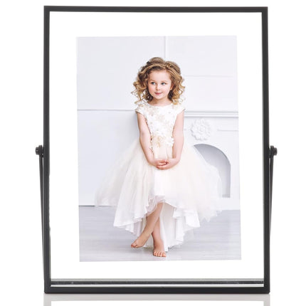 Lawrence Frames Metal Easel Float Picture Frame, 5x7, Black