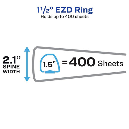 Avery Heavy-Duty View 3 Ring Binder, 1.5 Inch EZD Rings, Great for Portfolio Binders, Office Binders, School Notebook Binders, and More, 6 Red Binders (6-Pack of 79171)