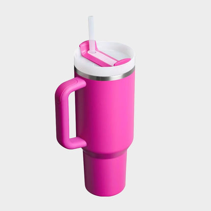 Stanley Quencher H2.0 FlowState Tumbler, Vacuum-Insulated, Stainless Steel, with Lid and Straw for Water, Iced Tea, Coffee, Smoothies and More, Fuchsia, 1.2 Litres