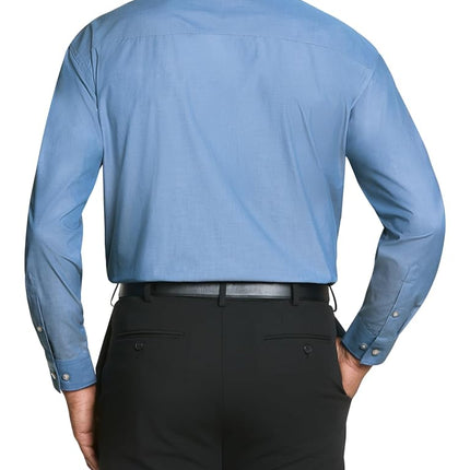 Kenneth Cole Men's Dress Shirt Regular Fit Solid, Hazy Blue, 15"-15.5" Neck 32"-33" Sleeve