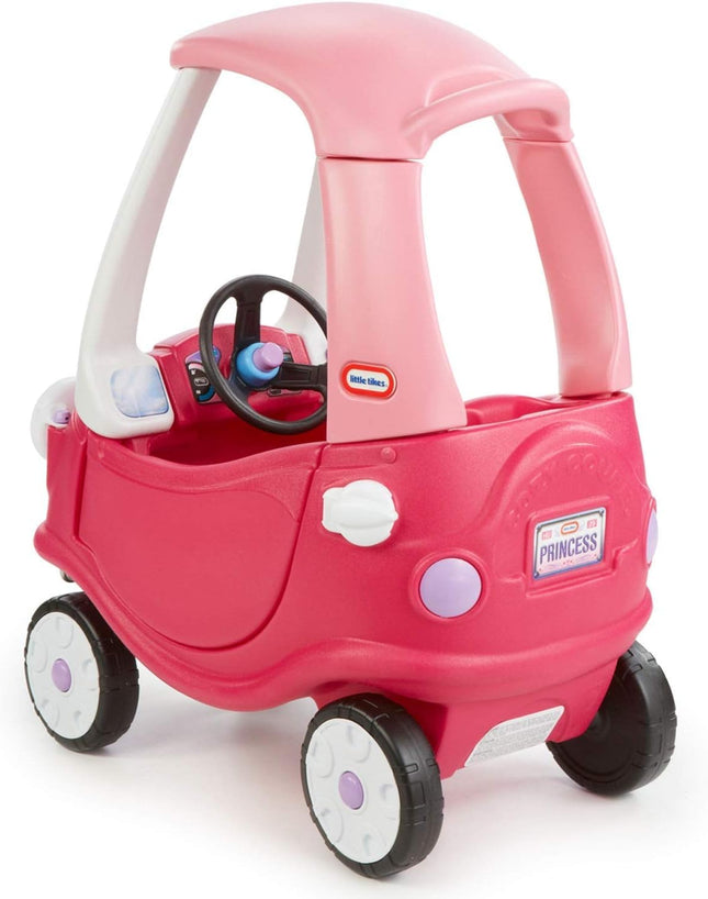 Little Tikes Princess Cozy Coupe Car - Ride-On with Real Working Horn, Clicking Ignition Switch, & Fuel Cap, For Ages 18 Months plus, Colored