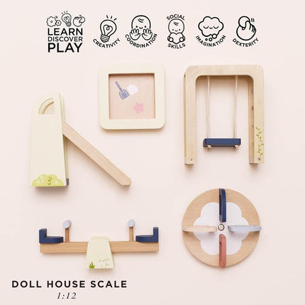 Le Toy Van - Wooden Dolls house Outdoor Play Furniture | Girls & Boys 5 Piece Outdoor Play Set – Suitable for Ages 3+