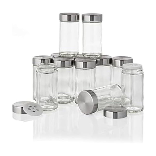 Kamenstein Clear Reusable 3 Oz Jars with Stainless