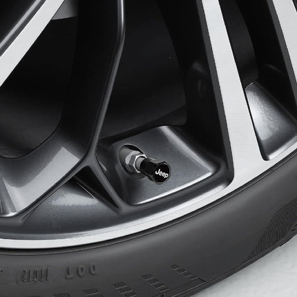 Capuchons de valve finition noire avec logo Jeep