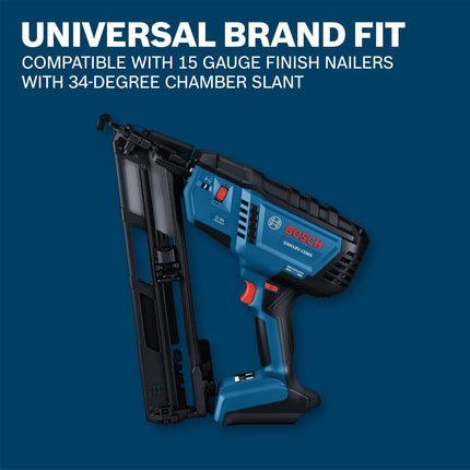 BOSCH GNH15G225GV Clavos de acabado de 2-1/4 pulg. x calibre 15 y 34 grados (4000 por caja)