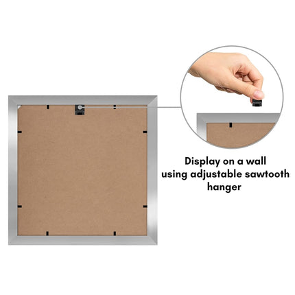 Americanflat 11x11 Picture Frame with Shatter-Resistant Glass - Use as 8x8 Frame with Mat or Display 11x11 Photo Without Mat - Signature Collection - Square Frames for Wall Display - Silver