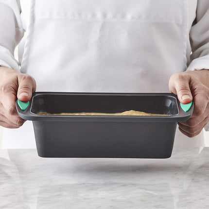 Trudeau Structure Loaf Pan Silicone Bakeware, 8.5" x 4.5", Mint/Black