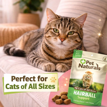 Pet Naturals of Vermont - Hairball, Daily Digestive, Skin and Coat Support for Cats, 160 Bite-Sized Chews
