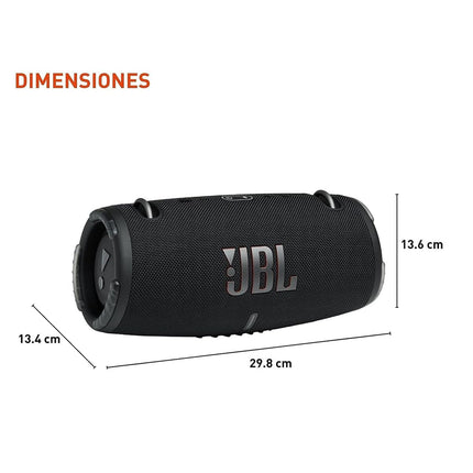 Altavoz Bluetooth portátil JBL Xtreme 3, sonido potente y graves profundos, resistente al agua IP67, 15 horas de reproducción, batería externa, PartyBoost para emparejar con varios altavoces (negro)