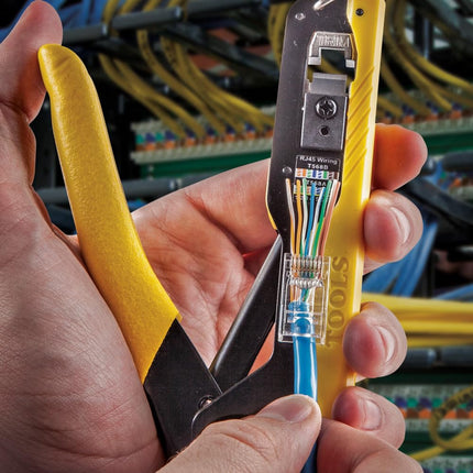 Klein Tools 80085 Kit de comprobador de cables VDV LAN y cables para enchufes de datos modulares RJ45 Pass-THRU de Klein, 6 piezas