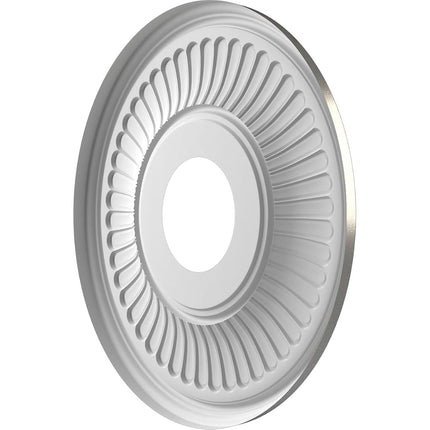 Ekena Millwork CMP13BECST Berkshire Thermoformed PVC Ceiling Medallion (Fits Canopies up to 5 3/4"), 13"OD, Aged Dark Steel