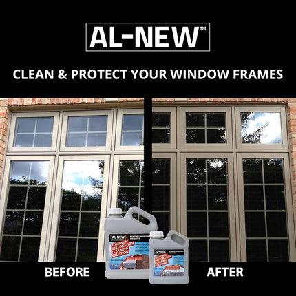 AL-NEW Aluminum Restoration Solution | Clean + Restore + Shine + Polish Garage Doors, Window Frames, Patio Furniture, and Stainless Steel (32 oz.)