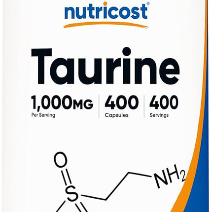 Nutricost Taurine 1000mg, 400 Capsules