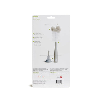 Munchkin Sponge Bottle Brush, 2 Pack, Grey
