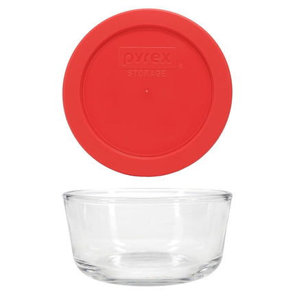Pyrex 2-Cup Glass Food Storage Set with Lids 12-Piece Red Cover