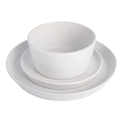 Gibson Soho Lounge Sofia Coupe Dinnerware Set, Service for 4 (12pcs), White w/Speckle