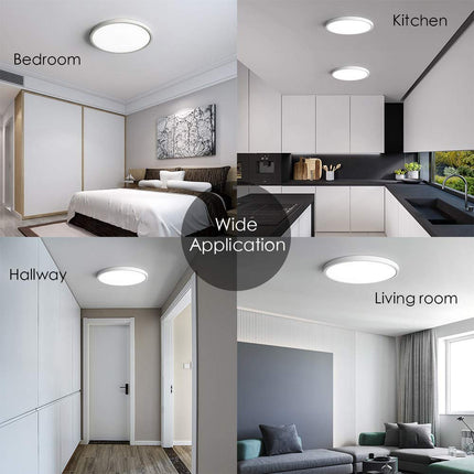 TALOYA White Flush Mount Ceiling Light 20Watt Ø30cm,Round LED Light Fitting for Bedroom Kitchen Hallway Foyer,3 Color Temperatures in One (Warm/Neutral/Daylight White), 120W Equivalent