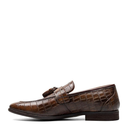 STACY ADAMS Men's Franz Tassel Slip-on Loafer, Cognac, 8